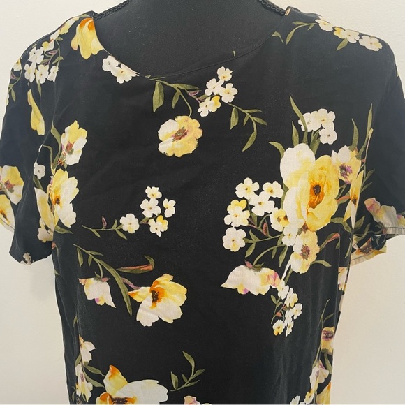 Forever 21 Contemporary- Black Floral Print Shift Dress - Size XL - Picture 7 of 7